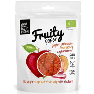 Diet Food Fruity Paper orgaanilised puuvilja-marjakrõpsud, Õuna-aprikoosi-rabarberi (25 g) 1/1